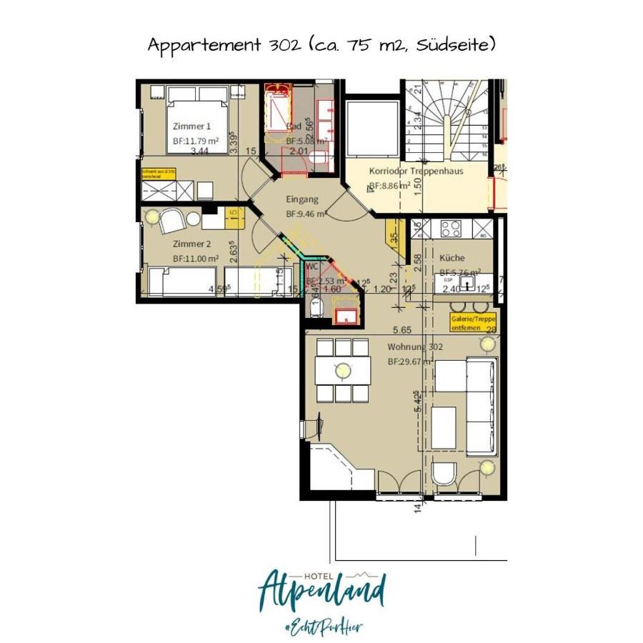 Hotel Alpenland Ґштад Екстер'єр фото